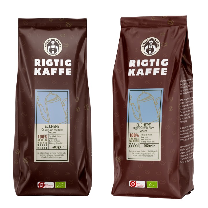 Rigtig Kaffe Organic El Chebe 400g Whole coffee beans