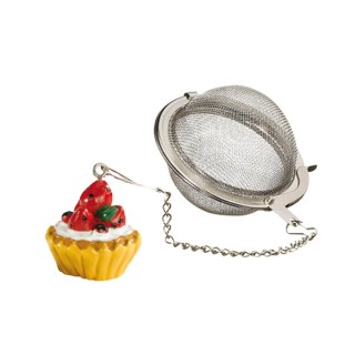 Tea infuser on a chain with cupcake figure incl. Østerlandsk Thehus Copenhagen Blend 125g