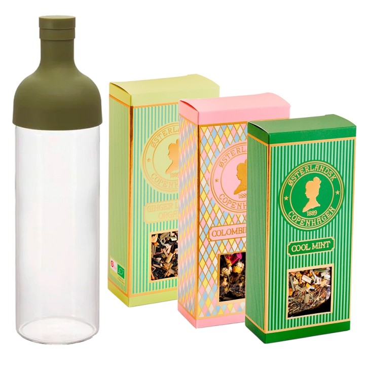 Hario Filter-In Iced Tea Brewer 750 ml Olive Incl. 3x100g Østerlandsk Thehus