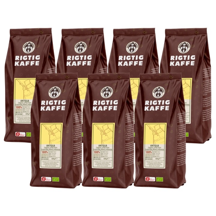 Rigtig Kaffe Organic Antigua 7x400g Whole coffee beans