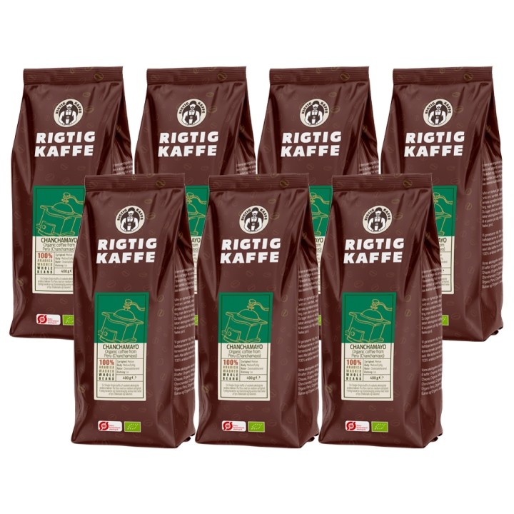 Rigtig Kaffe Organic Chanchamayo 7x400g Whole coffee beans