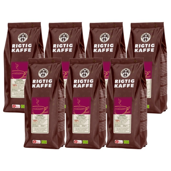 Rigtig Kaffe Organic Chiapas 7x400g Whole coffee beans