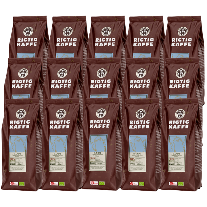 Rigtig Kaffe Organic El Chebe 15x400g Whole coffee beans