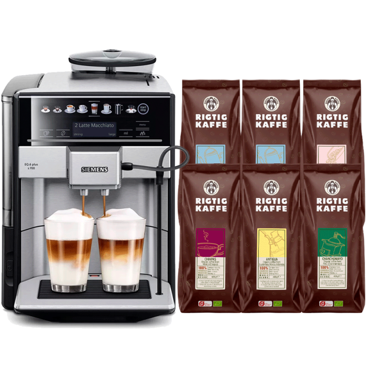 Siemens TE657313RW EQ6 s700 Incl. 6x400g Rigtig Kaffe Organic
