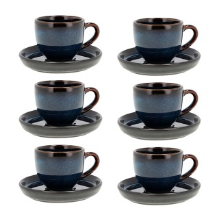Bitz Espresso cup with saucer 7 cl 6 pcs Dark blue/Black