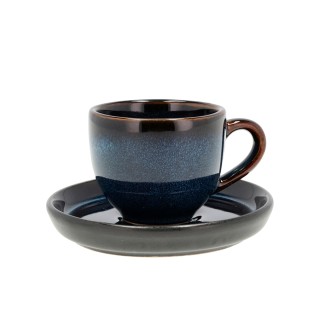Bitz Espresso cup with saucer 7 cl 6 pcs Dark blue/Black