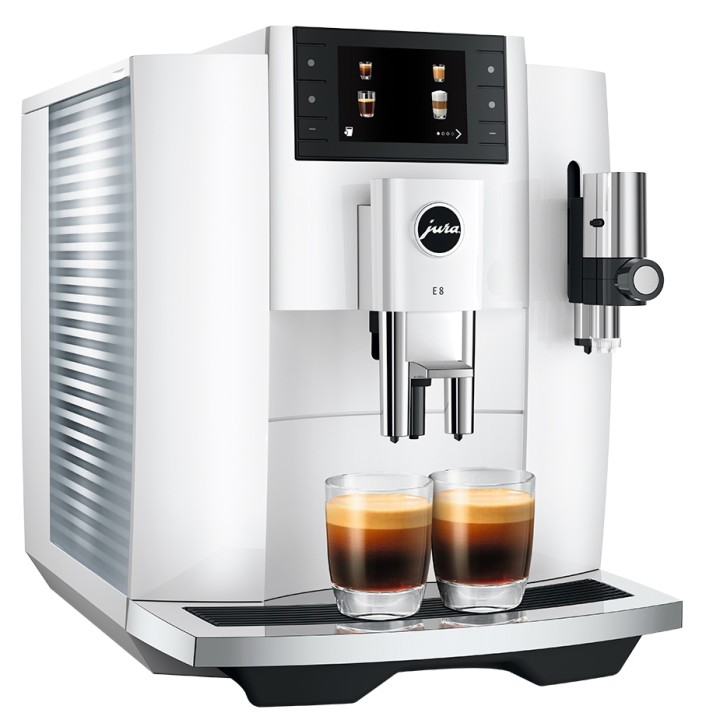 Jura E8 (EC) Piano White Espresso Machine Incl. Starter Kit