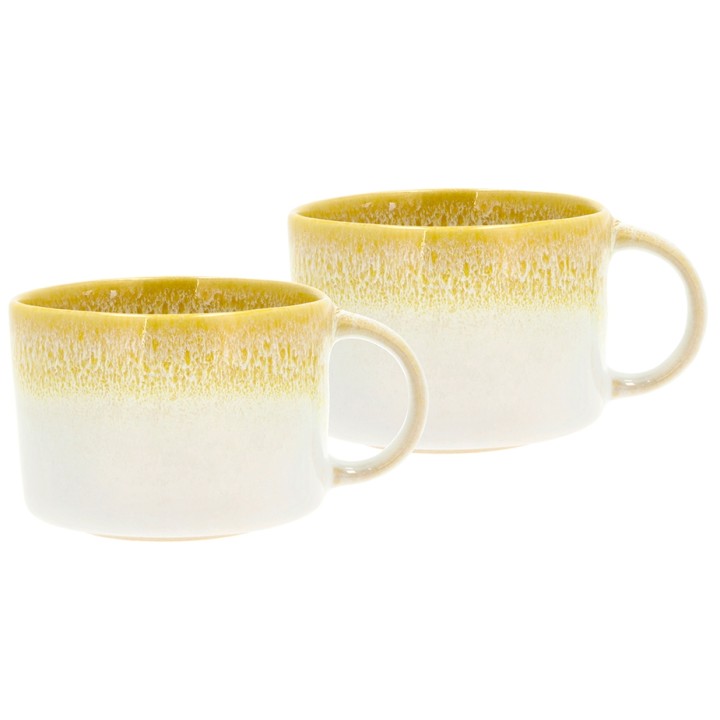 Villa Collection Styles Mug with Handle 16 cl 2 pcs Yellow/Cream
