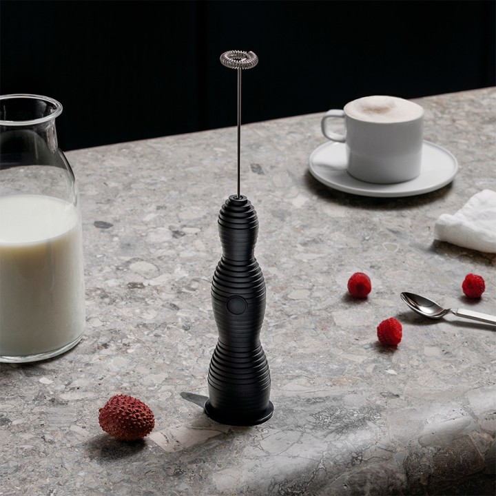 Alessi Pulcina Milk Frother Black