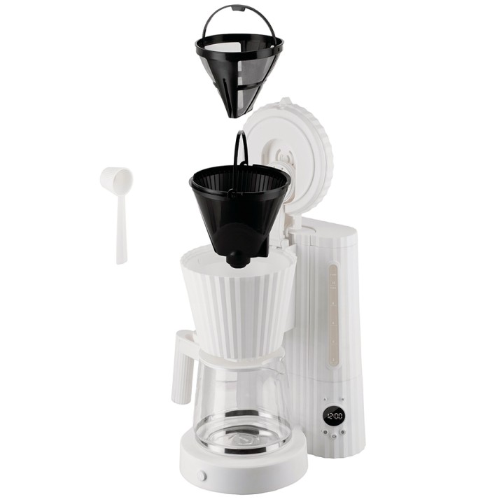 Alessi Plissé Coffee Machine White