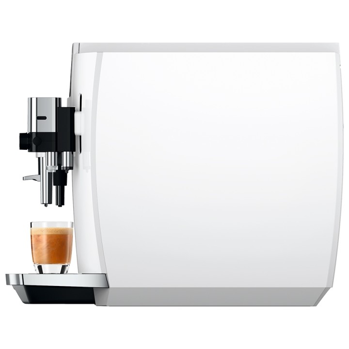 Jura E8 (EC) Piano White Espresso Machine Incl. Milk Container & 6x400g Rigtig Kaffe