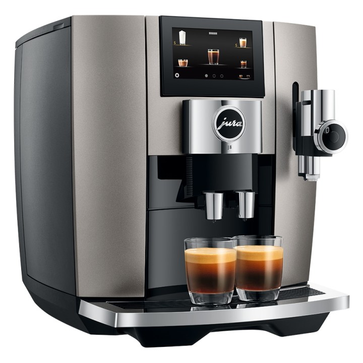 Jura J8 (EA) Midnight Silver Espresso Machine Incl. 6x400g Rigtig Kaffe Organic