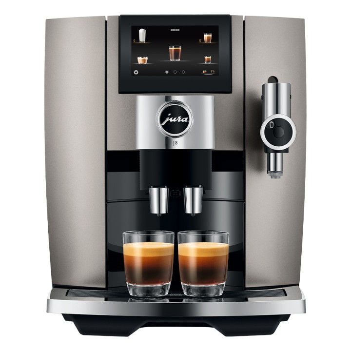 Jura J8 (EA) Midnight Silver Espresso Machine Incl. 6x400g Rigtig Kaffe Organic