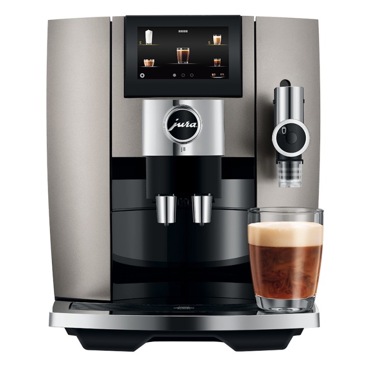 Jura J8 (EA) Midnight Silver Espresso Machine Incl. 6x400g Rigtig Kaffe Organic