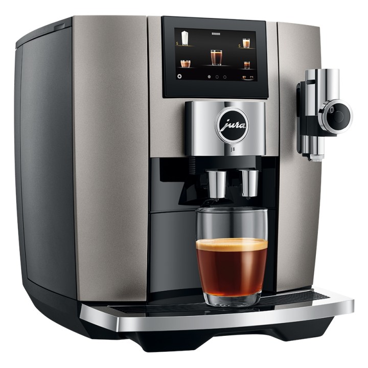 Jura J8 (EA) Midnight Silver Espresso Machine Incl. 6x400g Rigtig Kaffe Organic