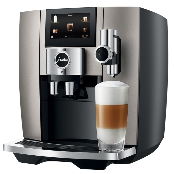 Jura J8 (EA) Midnight Silver Espresso Machine Incl. 6x400g Rigtig Kaffe Organic