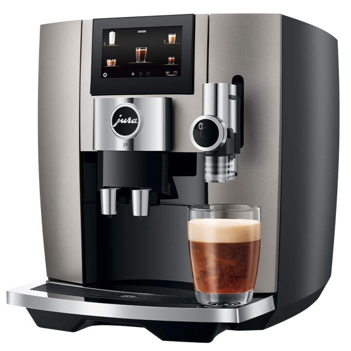 Jura J8 (EA) Midnight Silver Espresso Machine Incl. 6x400g Rigtig Kaffe Organic