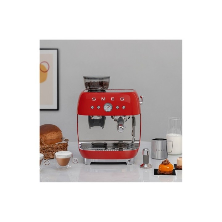 Smeg EGF03RDEU Manual espresso machine Incl. grinder Red
