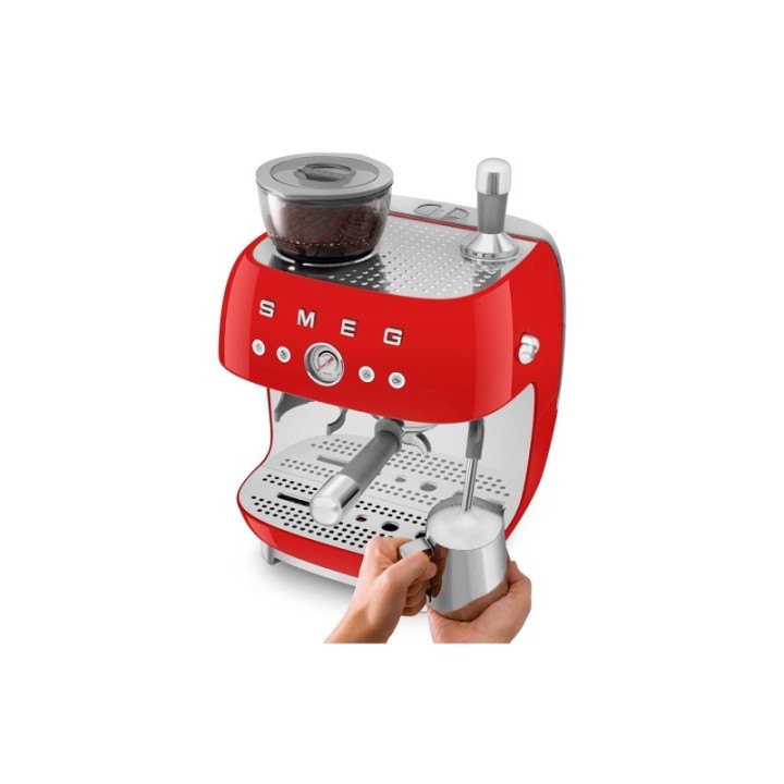 Smeg EGF03RDEU Manual espresso machine Incl. grinder Red