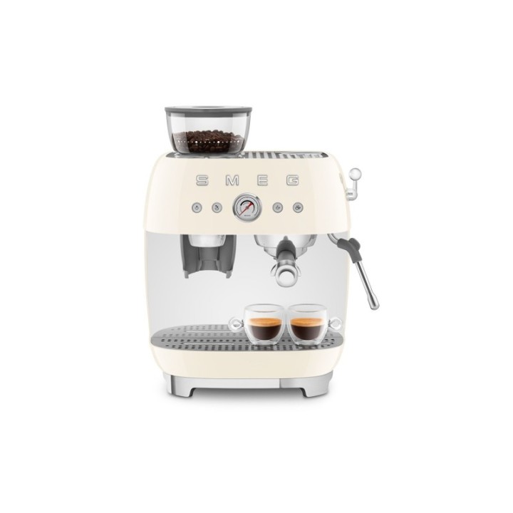 Smeg EGF03CREU Manual espresso machine Incl. grinder Cream