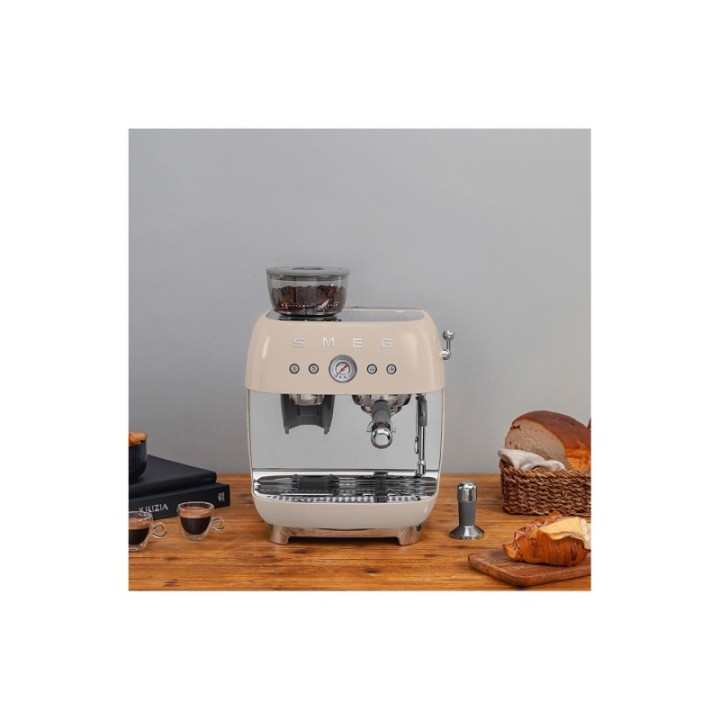 Smeg EGF03CREU Manual espresso machine Incl. grinder Cream