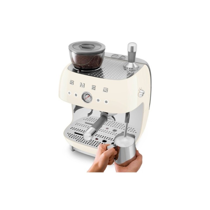 Smeg EGF03CREU Manual espresso machine Incl. grinder Cream