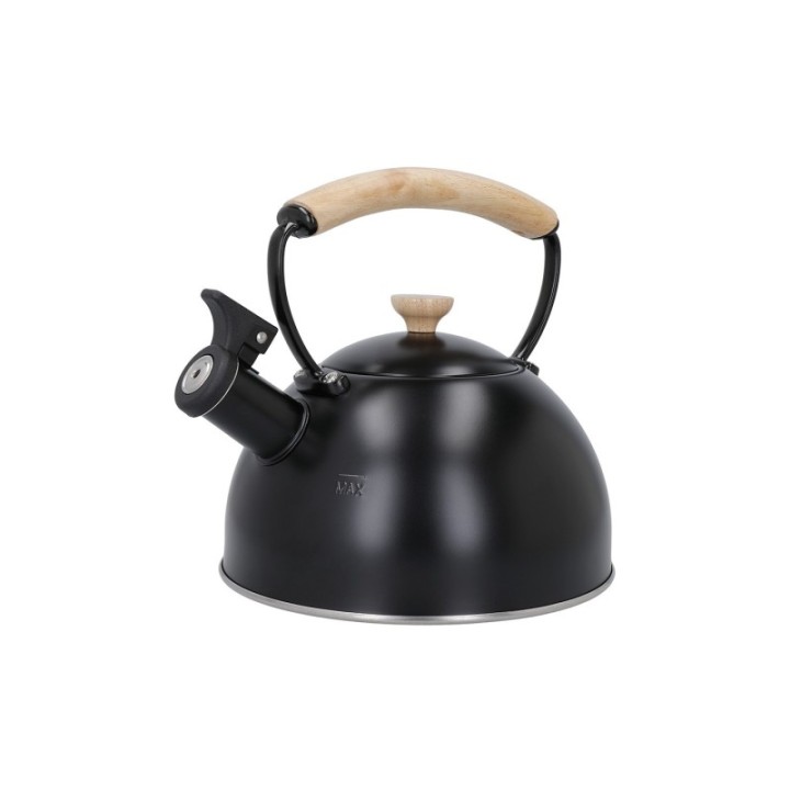 La Cafetière 1.6 L Black Kettle with Wood