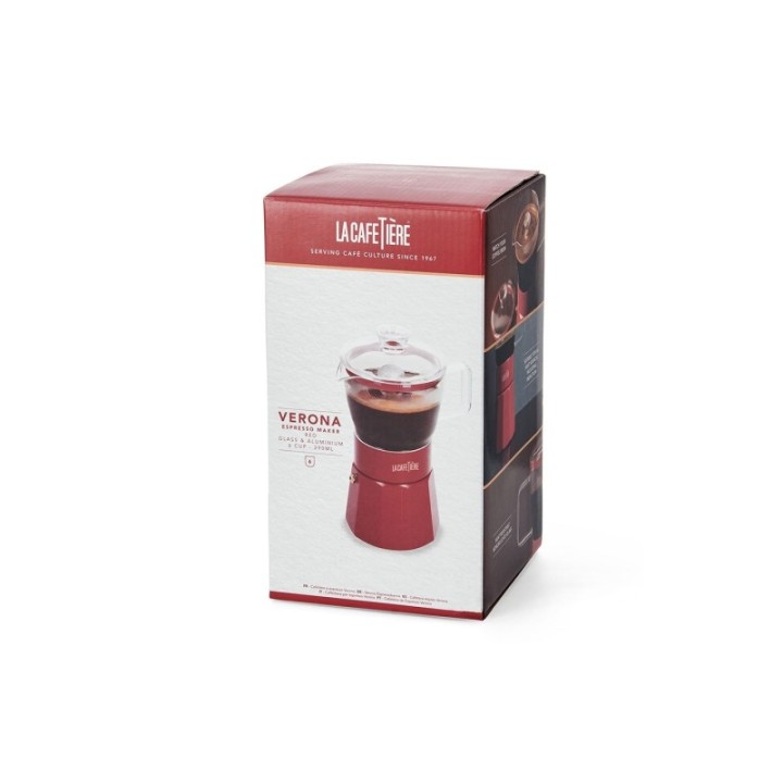 La Cafetière Verona 6-Cup Espresso Pot Red