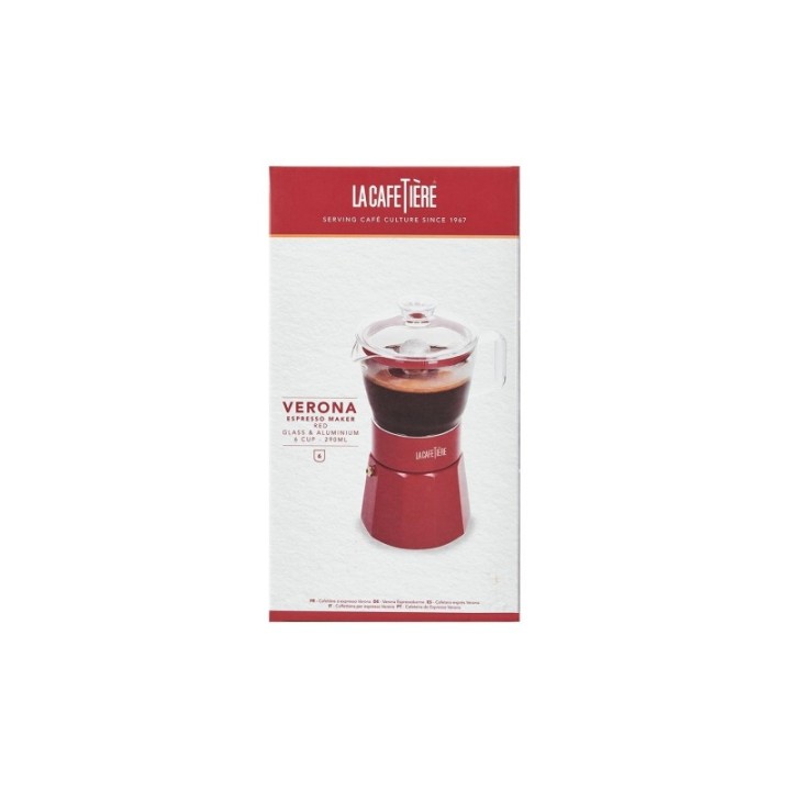 La Cafetière Verona 6-Cup Espresso Pot Red