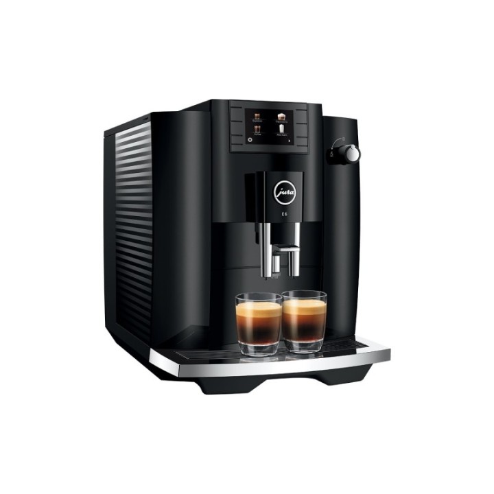 Jura E6 (EC) Piano Black Espresso Machine Incl. 3kg Rigtig Kaffe Super Crema