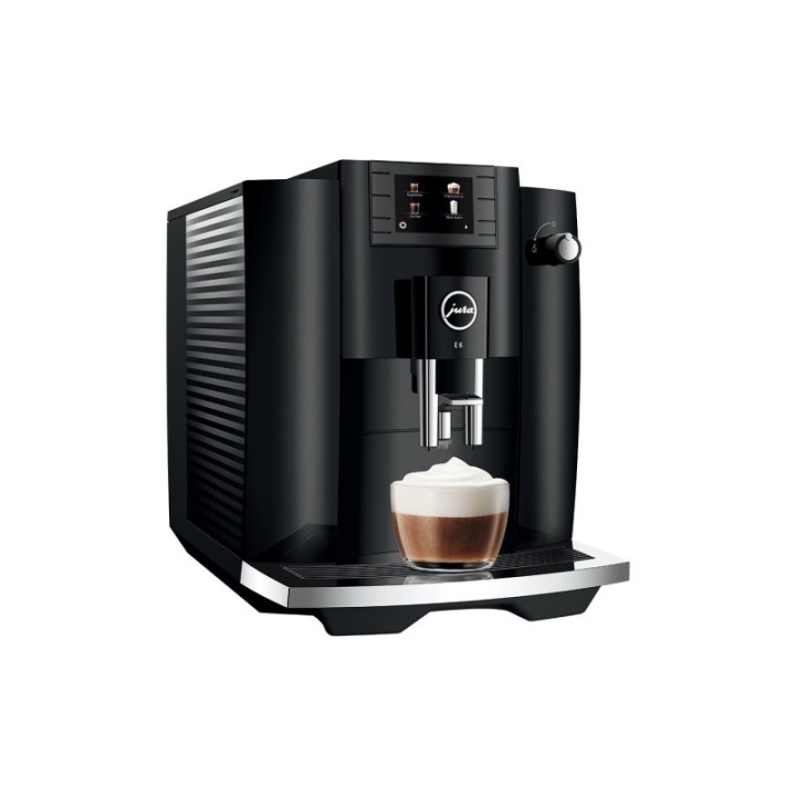 Jura E6 (EC) Piano Black Espresso Machine Incl. 3kg Rigtig Kaffe Super Crema
