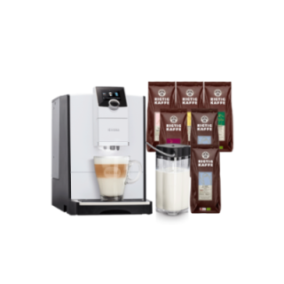 Nivona NICR 796 White Incl. milk container & 6x400g Rigtig Kaffe Organic