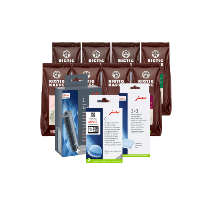 Jura Maintenance kit - Claris Smart Incl. 8x400g Rigtig Kaffe Organic