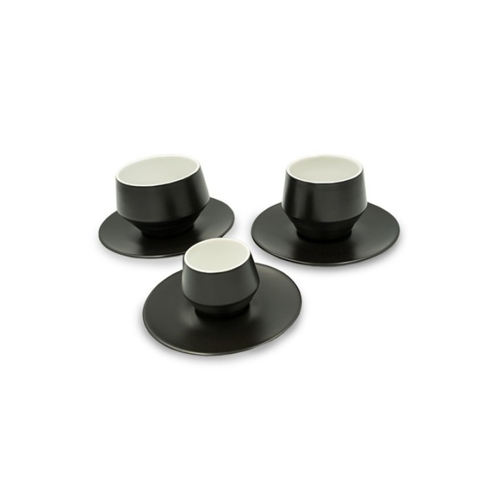 Club House Maniko Latte with saucer Matte Black 30 cl 4 pcs