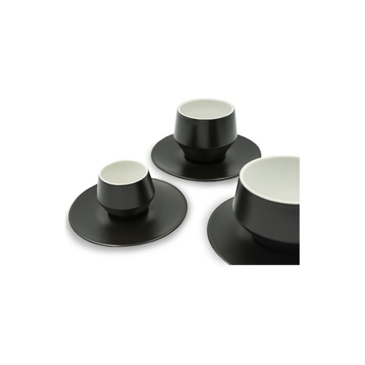 Club House Maniko Latte with saucer Matte Black 30 cl 4 pcs