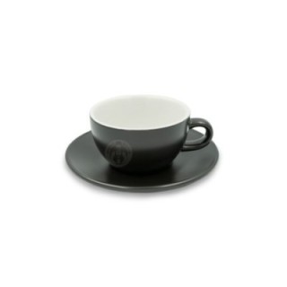 Club House Tulipano Cappuccino with saucer Matte Black 26 cl 1 pc