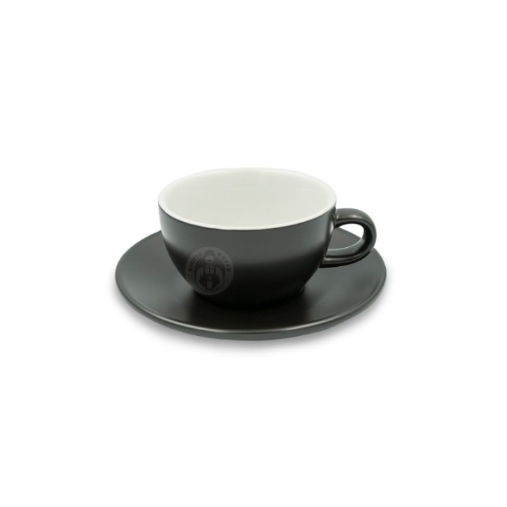 Club House Tulipano Cappuccino with saucer Matte Black 26 cl 1 pc