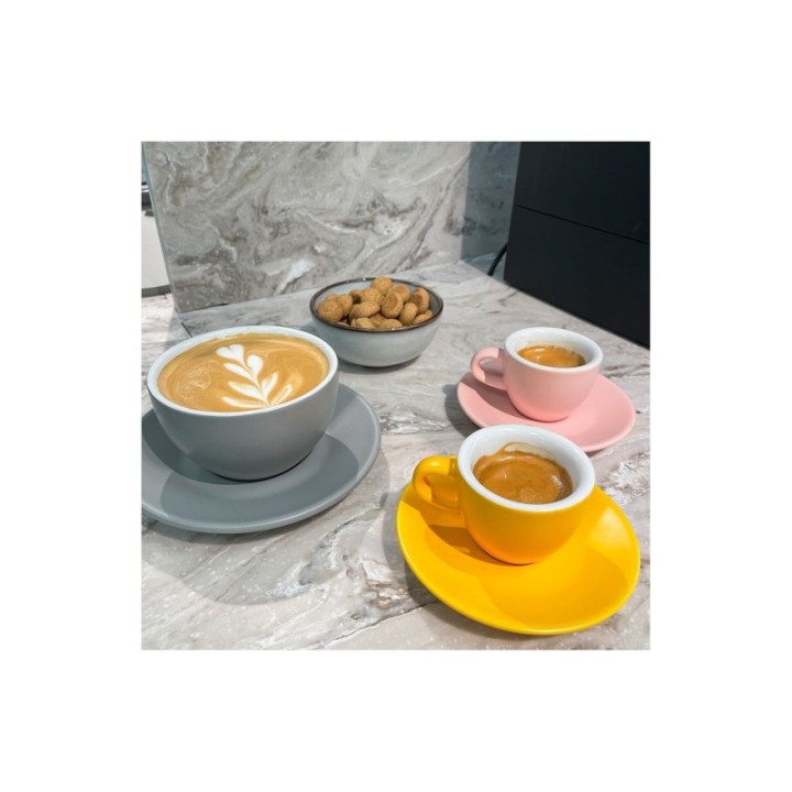 Club House Tulipano Cappuccino with saucer Matte Yellow 26 cl 1 pc