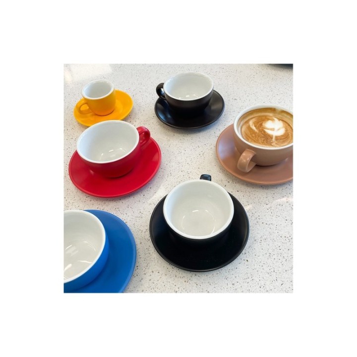 Club House Tulipano Cappuccino with saucer Matte Yellow 26 cl 1 pc