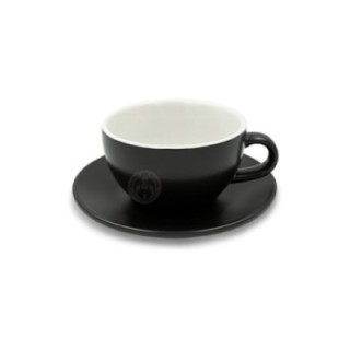 Club House Tulipano Latte with saucer Matte Black 30 cl 1 pc