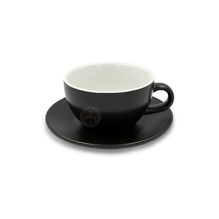 Club House Tulipano Latte with saucer Matte Black 30 cl 1 pc