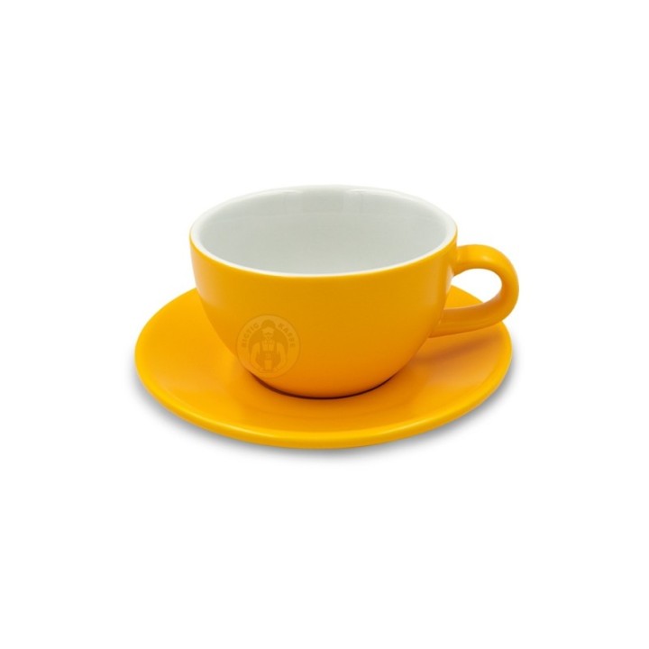 Club House Tulipano Latte with saucer Matte Yellow 30 cl 1 pc