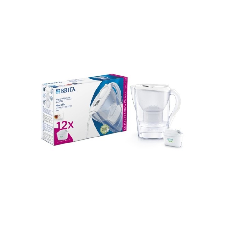 BRITA Marella 2,4L Hvid Inkl. 12 stk Maxtra Pro Filter