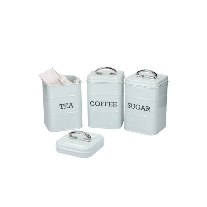 Living Nostalgia Vintage Beholdere Blå 3 Stk