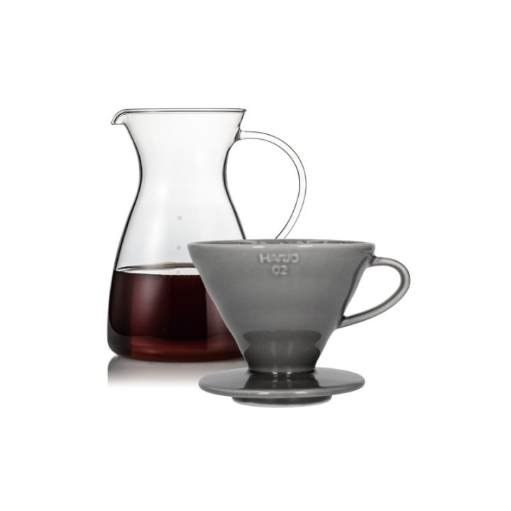 Hario Filterbryg Sæt Inkl. V60-02 Keramik Dripper 2 Kop & Glaskande 0,4 L