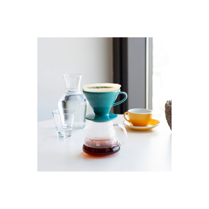 Hario Filterbryg Sæt Inkl. V60-02 Keramik Dripper 2 Kop, Server 0,6 L & Kedel