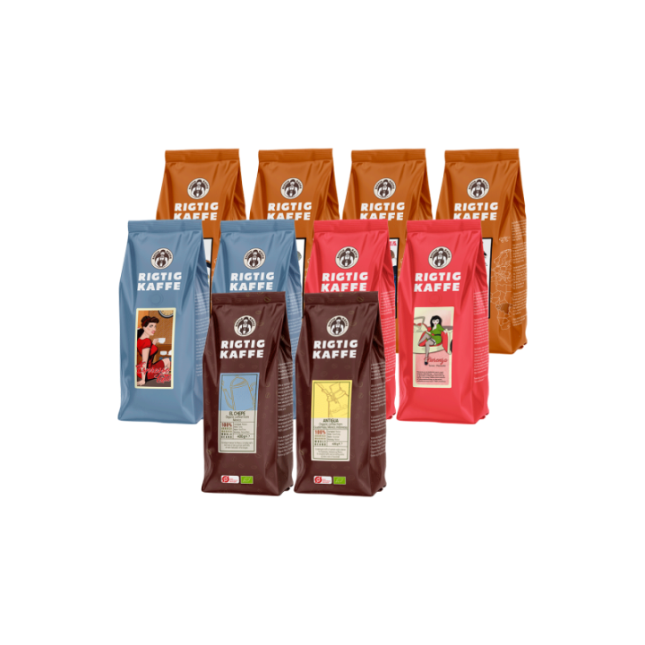 Rigtig Kaffe Mixpakke 4,4kg Hele kaffebønner