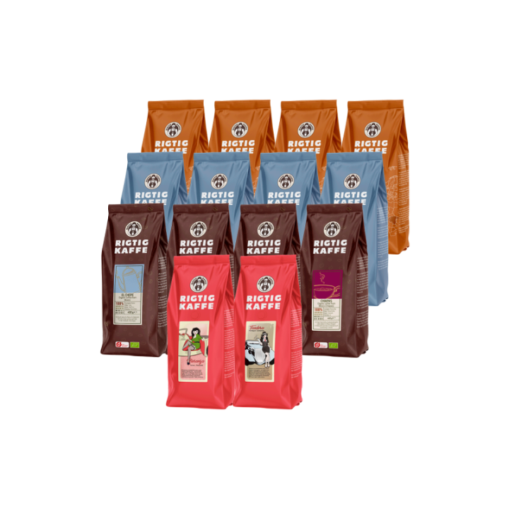 Rigtig Kaffe Mixpakke 6,2kg Hele kaffebønner