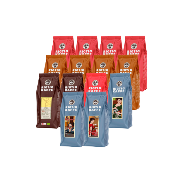 Rigtig Kaffe Mixpakke 6,3kg Hele kaffebønner