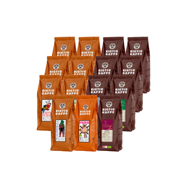 Rigtig Kaffe Mixpakke 6kg Hele kaffebønner